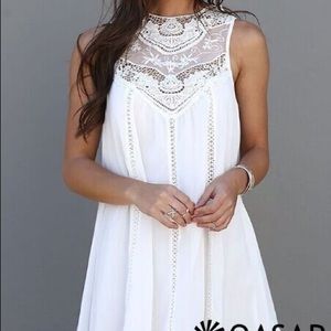 NWOT White Crochet Top Mini Dress